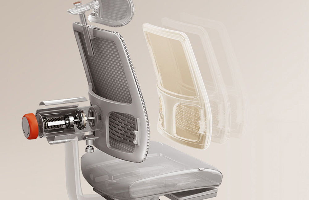 Ergonomická židle NEWTRAL MagicH-GPRO s opěrkou nohou, automatickým nastavováním opěrky zad a hlavy, adaptivní opěrkou dolní části zad, nastavitelnou loketní opěrkou, 4 polohy aretace - šedá