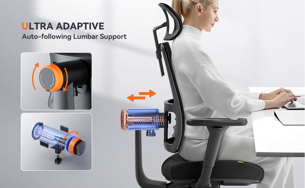 Ergonomická židle NEWTRAL MAGICH002, automatické nastavování opěradla, adaptivní opěrka zad, nastavitelná hloubka sedáku v opěrce hlavy, 4D polohování loketní opěrky, 3 polohy k zajištění