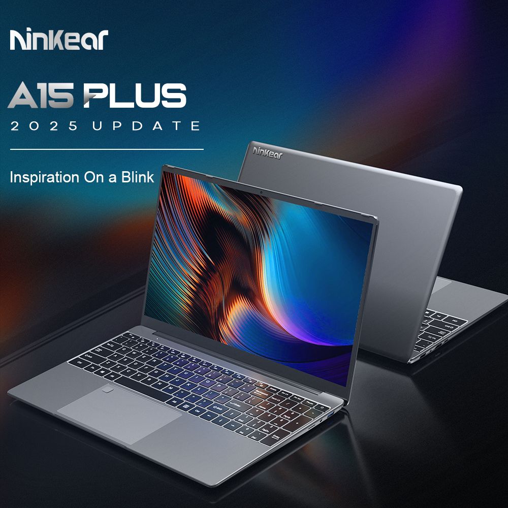 Notebook Ninkear A15 Plus 15,6'', AMD Ryzen 7 5825U 8 jader 4,5 GHz, IPS displej 1920*1080, 32 GB RAM 1 TB SSD, 2,4G/5G WiFi, odemykání otiskem prstu, podsvícená klávesnice, plně vybavený port Type-C*1, USB 3.0*2, HDMI*1, čtečka karet Micro SD*1, konektor pro sluchátka*1