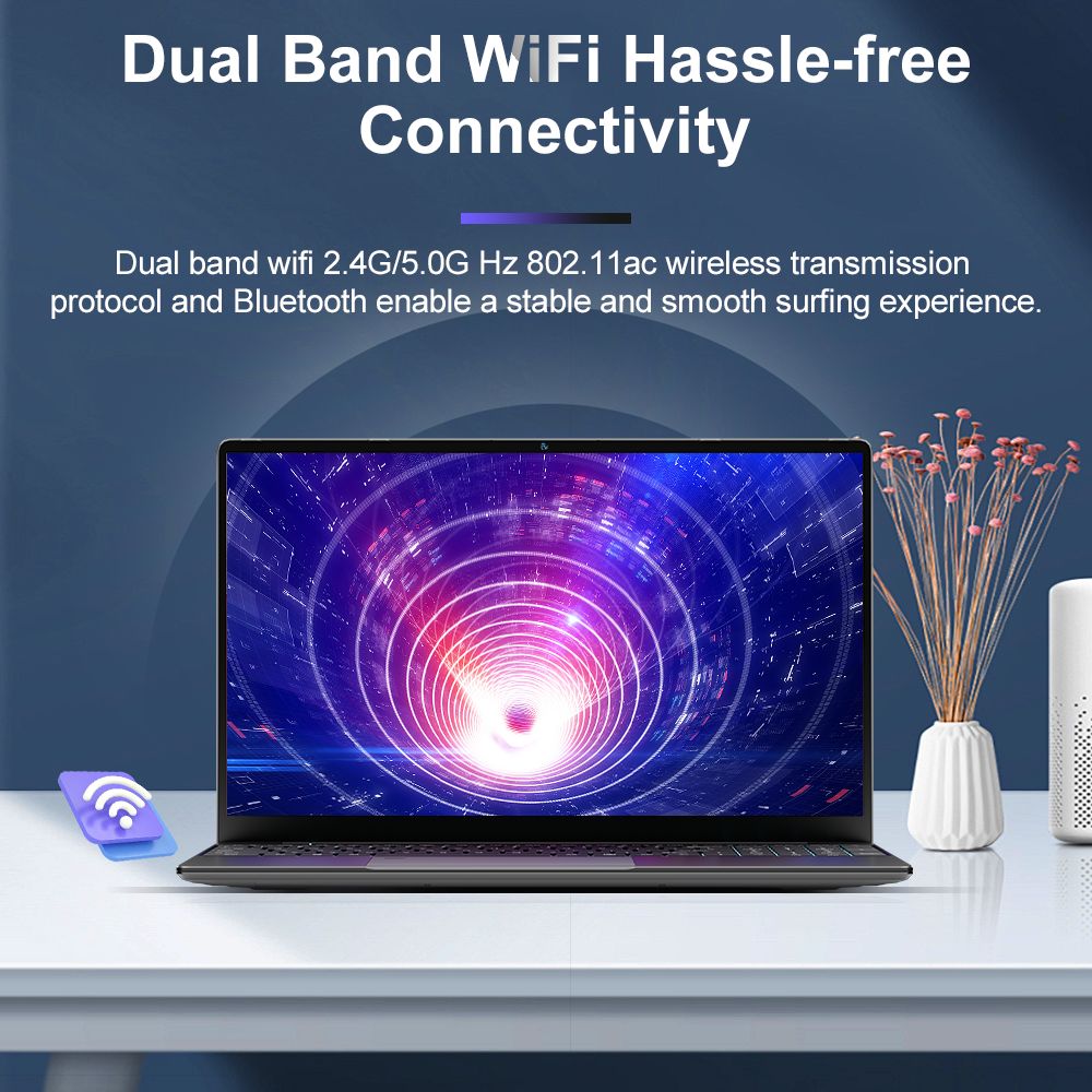 Notebook Ninkear A15 Plus 15,6'', AMD Ryzen 7 5825U 8 jader 4,5 GHz, IPS displej 1920*1080, 32 GB RAM 1 TB SSD, 2,4G/5G WiFi, odemykání otiskem prstu, podsvícená klávesnice, plně vybavený port Type-C*1, USB 3.0*2, HDMI*1, čtečka karet Micro SD*1, konektor pro sluchátka*1