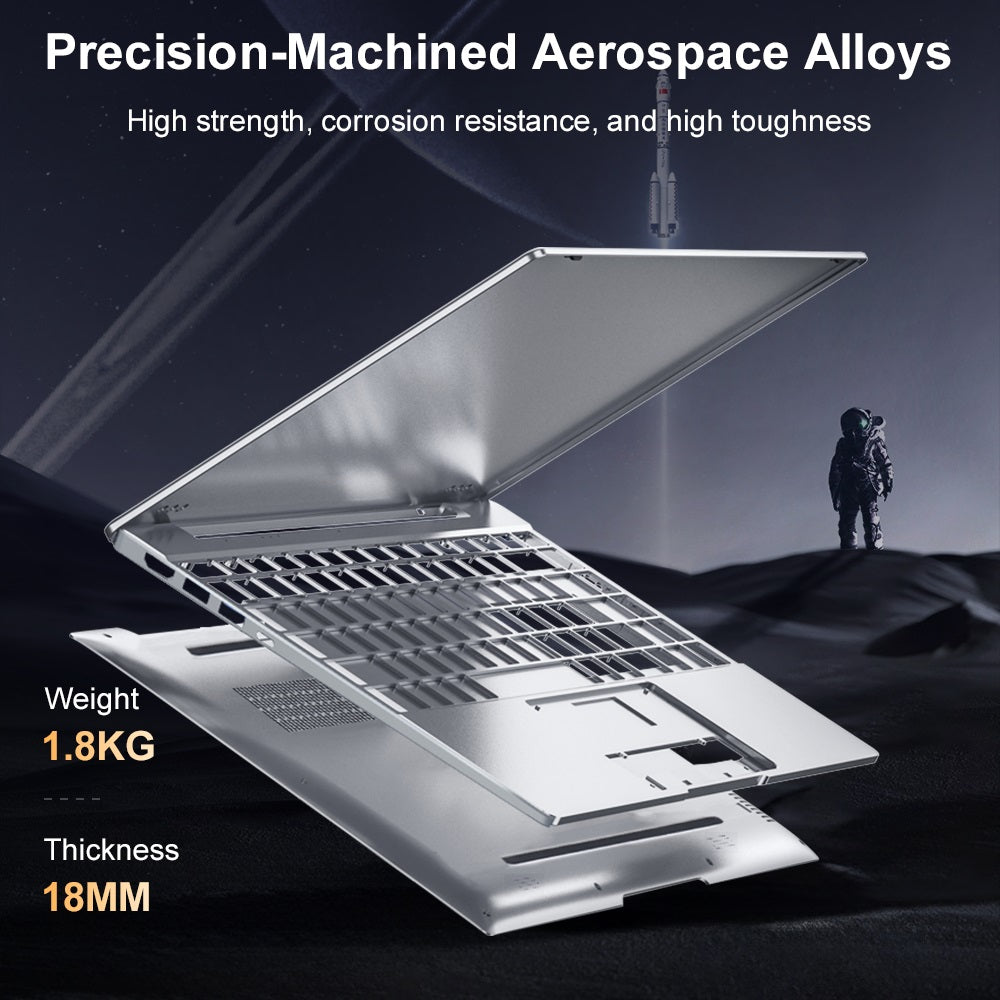 Notebook Ninkear N16 Pro, 16palcový IPS displej s rozlišením 2560*1600, Intel Core i9-12900HK, 14 jader, max. 5,0 GHz, 32 GB RAM, 1 TB SSD, obnovovací frekvence 120 Hz, WiFi 6, 5000 mAh, podsvícená klávesnice, 1x plně vybavený port Type-C, 2x USB 3.0, 1x USB 2.0, 1x HDMI, 1x RJ45, 1x konektor pro sluchátka