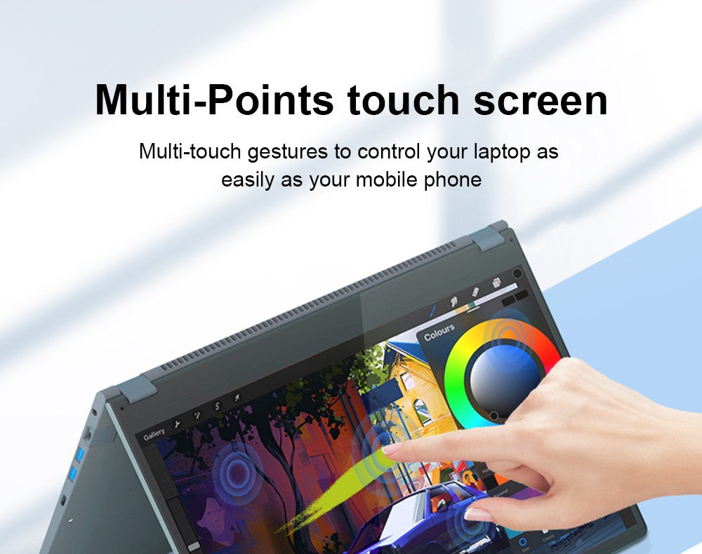 Notebook Ninkear YBOOK15 2 v 1, 360° otočný 15,6palcový dotykový displej s rozlišením 1920*1080, AMD Ryzen 3 3200U 2 jádra max. 3,5 GHz, 16 GB RAM, 512 GB SSD, 2,4/5 GHz WiFi Bluetooth 4.2, 1*USB 3.0, 2*USB 2.0, 1*Type-C (pouze data), 1*HDMI, 1*RJ45, 1*Jack pro sluchátka, 38Wh baterie