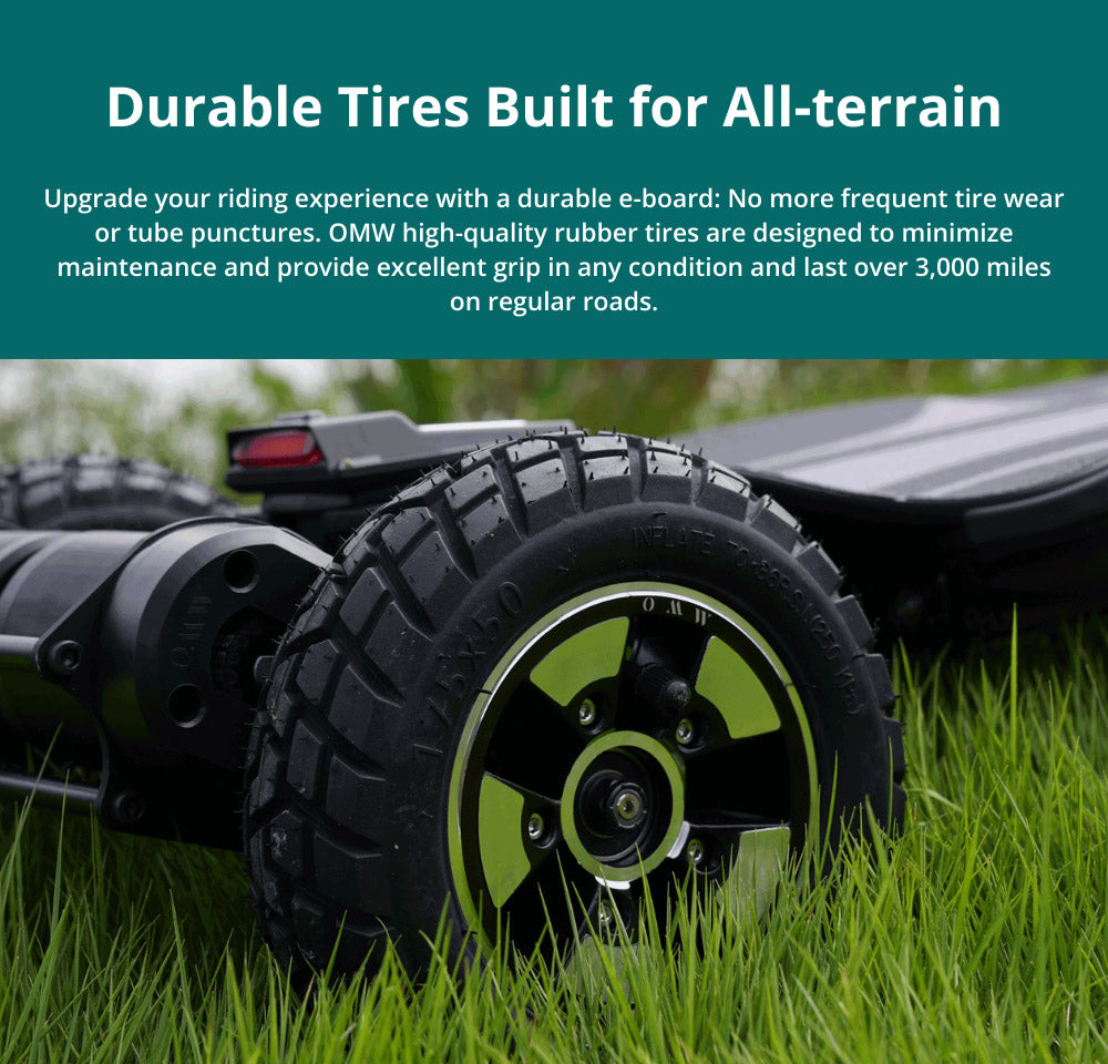 Elektrický skateboard OMW Cavalry, maximální výkon 3500 W, baterie 43,2 V 20 Ah, maximální rychlost 60 km/h, dojezd 55 km