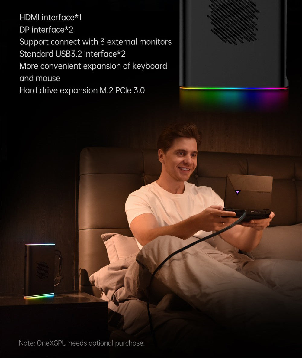 Herní kapesní počítač One Netbook OneXPlayer G1, AMD Ryzen AI 9 HX 370 12 jader max. 5,1 GHz, 8,8" displej s rozlišením 2560*1600 a obnovovací frekvencí 144 Hz, 64 GB RAM LPDDR5X 7500 MHz, 4 TB SSD, WiFi 6E, 2*USB-C, 1*USB 3.2, 1*TF karta, 1* Oculink, 1*3,5mm audio vstup, odemykání otiskem prstu - zástrčka EU