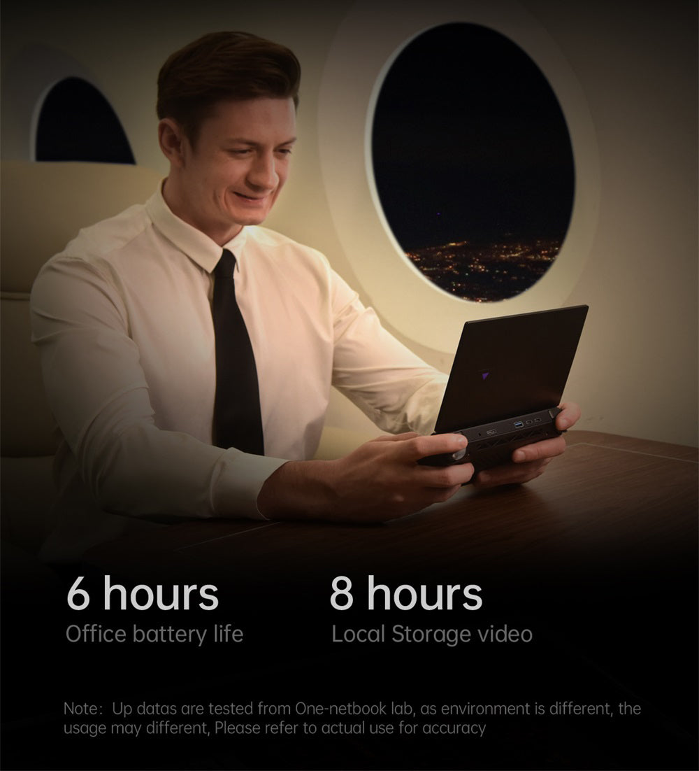 Herní kapesní počítač One Netbook OneXPlayer G1, AMD Ryzen AI 9 HX 370 12 jader max. 5,1 GHz, 8,8" displej s rozlišením 2560*1600 a obnovovací frekvencí 144 Hz, 64 GB RAM LPDDR5X 7500 MHz, 4 TB SSD, WiFi 6E, 2*USB-C, 1*USB 3.2, 1*TF karta, 1* Oculink, 1*3,5mm audio vstup, odemykání otiskem prstu - zástrčka EU