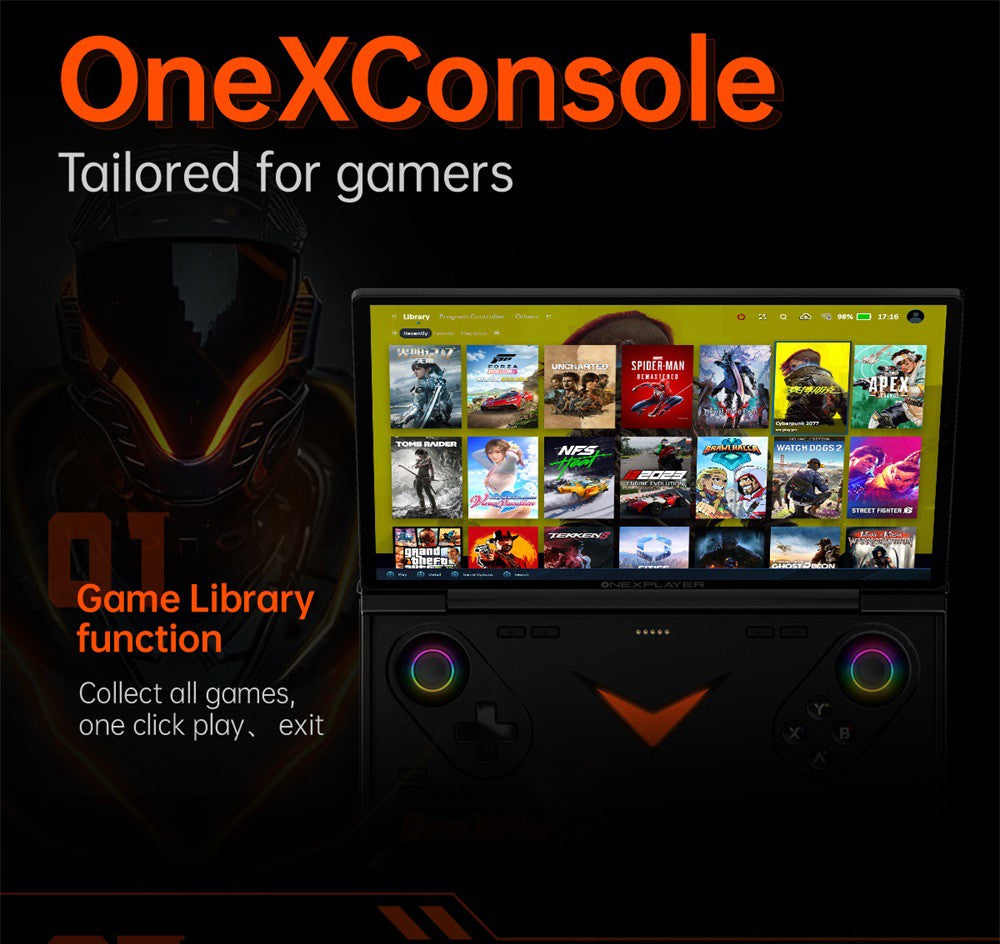 Herní kapesní počítač One Netbook OneXPlayer G1, AMD Ryzen AI 9 HX 370 12 jader max. 5,1 GHz, 8,8" displej s rozlišením 2560*1600 a obnovovací frekvencí 144 Hz, 64 GB RAM LPDDR5X 7500 MHz, 4 TB SSD, WiFi 6E, 2*USB-C, 1*USB 3.2, 1*TF karta, 1* Oculink, 1*3,5mm audio vstup, odemykání otiskem prstu - zástrčka EU
