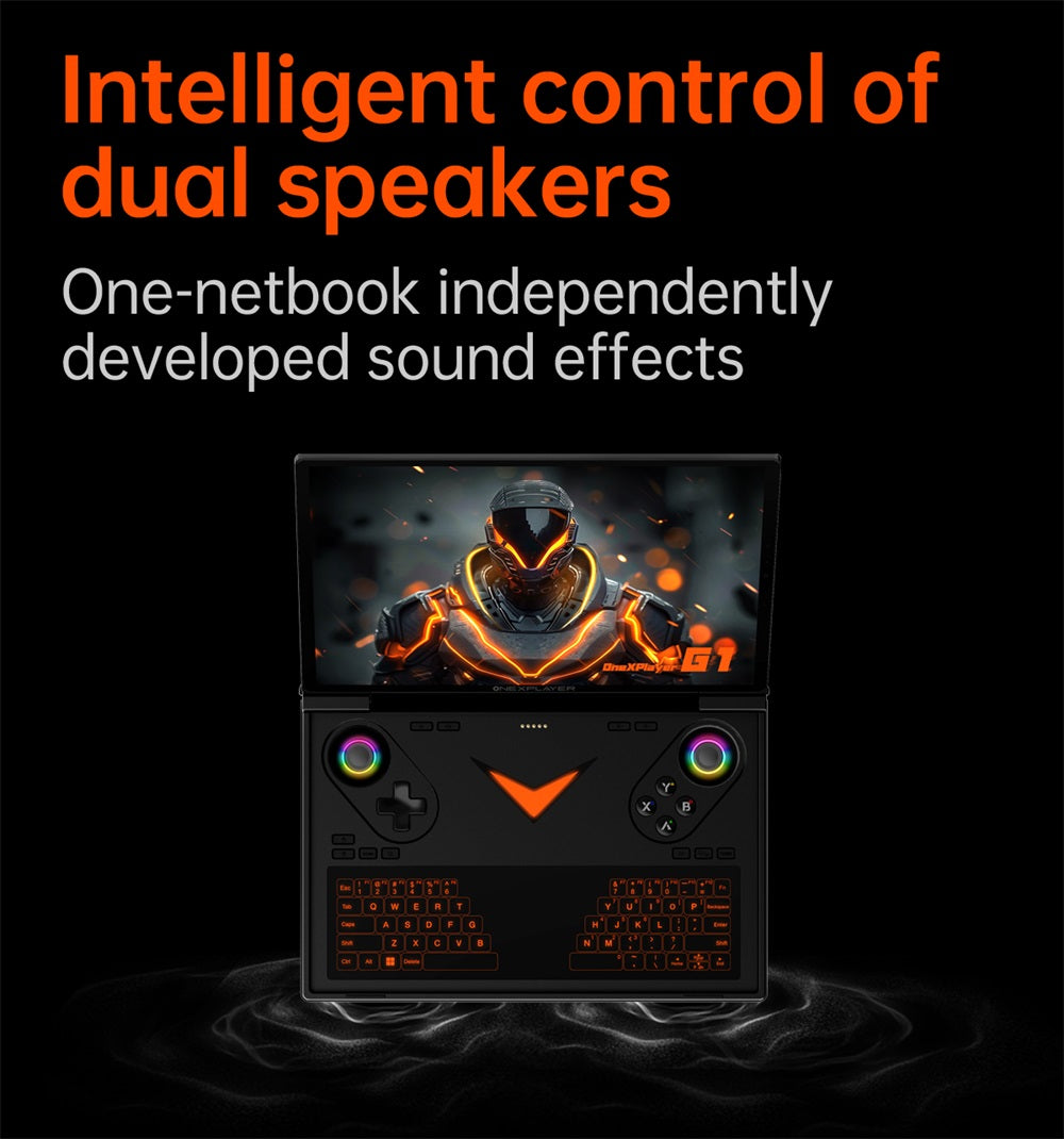 Herní kapesní počítač One Netbook OneXPlayer G1, AMD Ryzen AI 9 HX 370 12 jader max. 5,1 GHz, 8,8" displej s rozlišením 2560*1600 a obnovovací frekvencí 144 Hz, 64 GB RAM LPDDR5X 7500 MHz, 4 TB SSD, WiFi 6E, 2*USB-C, 1*USB 3.2, 1*TF karta, 1* Oculink, 1*3,5mm audio vstup, odemykání otiskem prstu - zástrčka EU