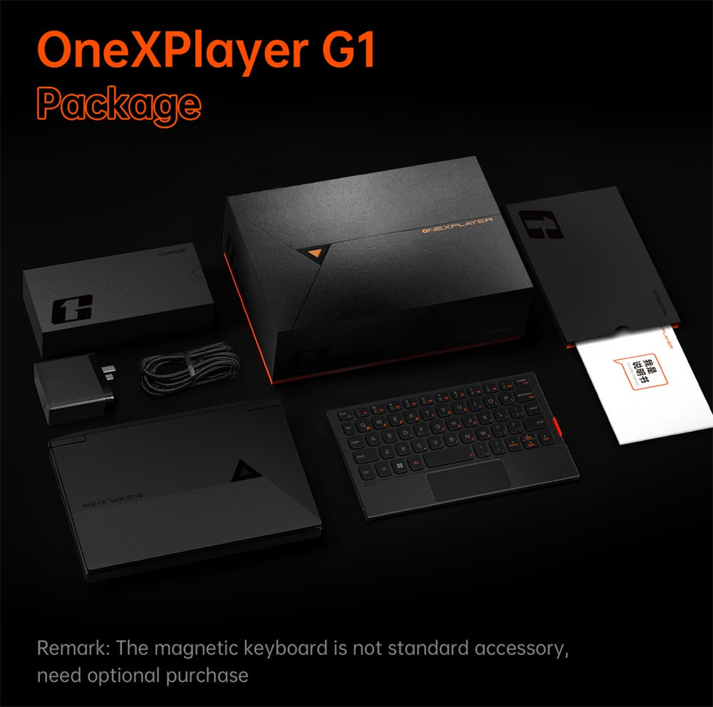 Herní kapesní počítač One Netbook OneXPlayer G1, AMD Ryzen AI 9 HX 370 12 jader max. 5,1 GHz, 8,8" displej s rozlišením 2560*1600 a obnovovací frekvencí 144 Hz, 64 GB RAM LPDDR5X 7500 MHz, 4 TB SSD, WiFi 6E, 2*USB-C, 1*USB 3.2, 1*TF karta, 1* Oculink, 1*3,5mm audio vstup, odemykání otiskem prstu - zástrčka EU
