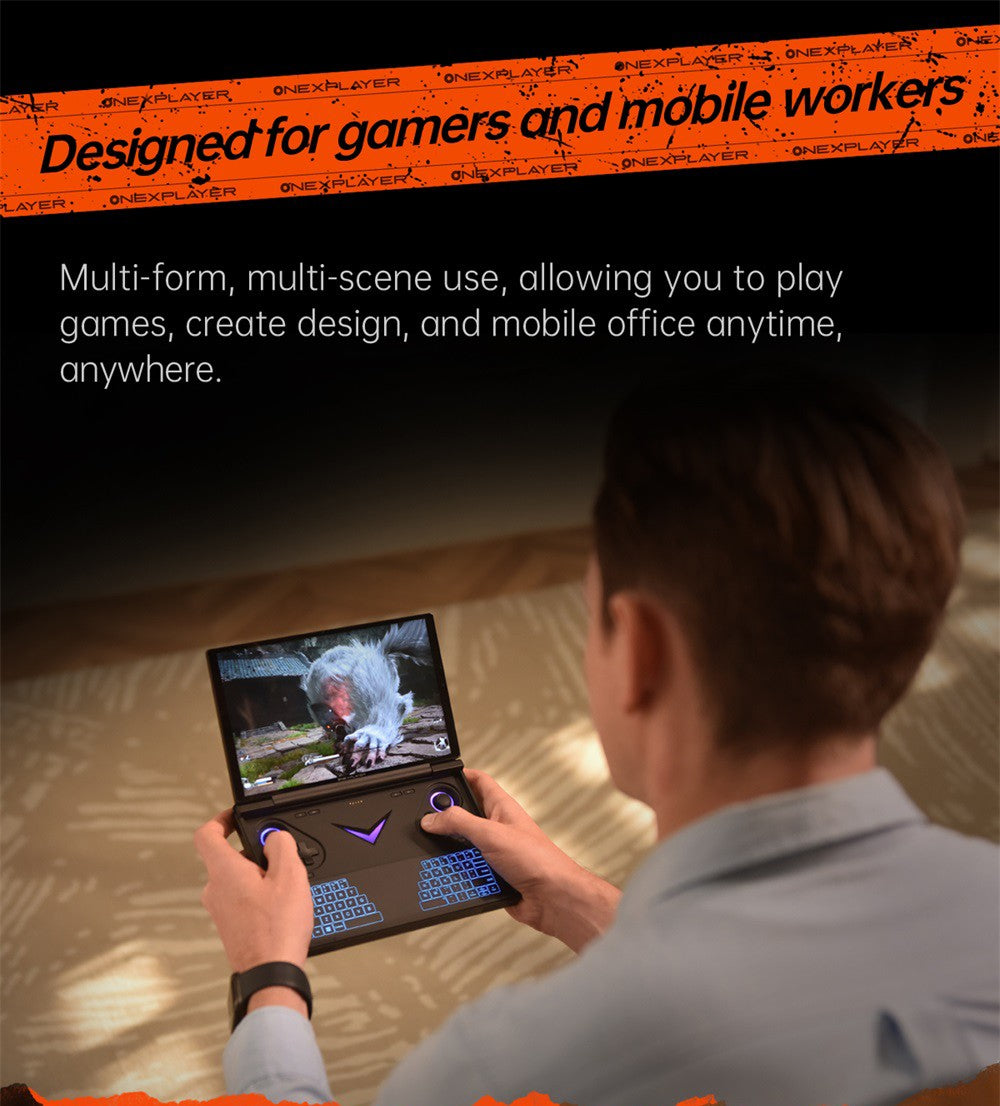 Herní kapesní počítač One Netbook OneXPlayer G1, AMD Ryzen AI 9 HX 370 12 jader max. 5,1 GHz, 8,8" displej s rozlišením 2560*1600 a obnovovací frekvencí 144 Hz, 64 GB RAM LPDDR5X 7500 MHz, 4 TB SSD, WiFi 6E, 2*USB-C, 1*USB 3.2, 1*TF karta, 1* Oculink, 1*3,5mm audio vstup, odemykání otiskem prstu - zástrčka EU