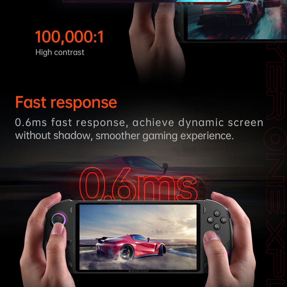 Herní konzole ONE Netbook OneXFly F1 Pro, 7" OLED displej s rozlišením 1920*1080, procesor AMD Ryzen AI 9 HX 370, 12jádrový procesor s frekvencí max. 5,1 GHz, obnovovací frekvence 144 Hz, 32 GB RAM LPDDR5x, 2 TB SSD disk PCle 4.0, zvukový systém Harman, 2 porty USB-C 4.0, 1 port USB-A 3.0, 1 slot pro TF kartu, 1 audio vstup.