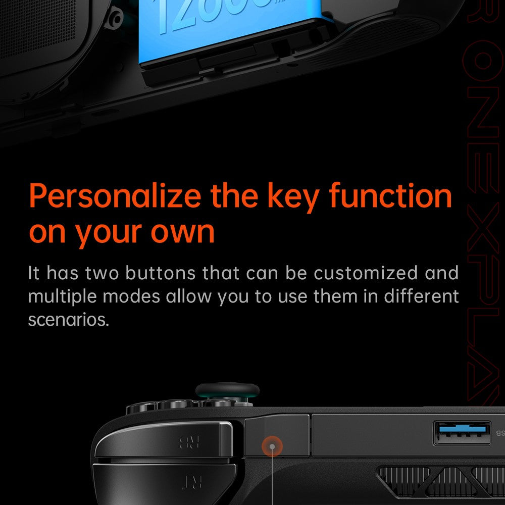 Herní konzole ONE Netbook OneXFly F1 Pro, 7" OLED displej s rozlišením 1920*1080, procesor AMD Ryzen AI 9 HX 370, 12jádrový procesor s frekvencí max. 5,1 GHz, obnovovací frekvence 144 Hz, 32 GB RAM LPDDR5x, 2 TB SSD disk PCle 4.0, zvukový systém Harman, 2 porty USB-C 4.0, 1 port USB-A 3.0, 1 slot pro TF kartu, 1 audio vstup.