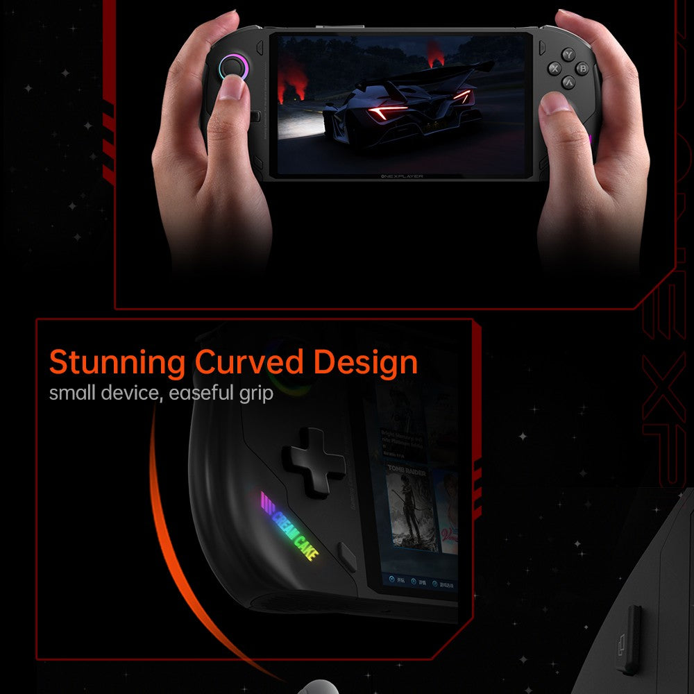 Herní konzole ONE Netbook OneXFly F1 Pro, 7" OLED displej s rozlišením 1920*1080, procesor AMD Ryzen AI 9 HX 370, 12jádrový procesor s frekvencí max. 5,1 GHz, obnovovací frekvence 144 Hz, 32 GB RAM LPDDR5x, 2 TB SSD disk PCle 4.0, zvukový systém Harman, 2 porty USB-C 4.0, 1 port USB-A 3.0, 1 slot pro TF kartu, 1 audio vstup.