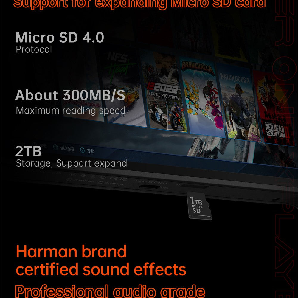 Herní konzole ONE Netbook OneXFly F1 Pro, 7" OLED displej s rozlišením 1920*1080, procesor AMD Ryzen AI 9 HX 370, 12jádrový procesor s frekvencí max. 5,1 GHz, obnovovací frekvence 144 Hz, 32 GB RAM LPDDR5x, 2 TB SSD disk PCle 4.0, zvukový systém Harman, 2x USB-C 4.0, 1x USB-A 3.0, 1x slot pro TF kartu, 1x audio