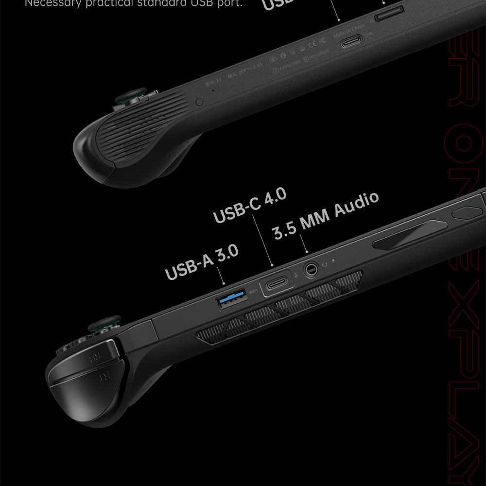 Herní konzole ONE Netbook OneXFly F1 Pro, 7" OLED displej s rozlišením 1920*1080, procesor AMD Ryzen AI 9 HX 370, 12jádrový procesor s frekvencí max. 5,1 GHz, obnovovací frekvence 144 Hz, 32 GB RAM LPDDR5x, 2 TB SSD disk PCle 4.0, zvukový systém Harman, 2 porty USB-C 4.0, 1 port USB-A 3.0, 1 slot pro TF kartu, 1 audio vstup.