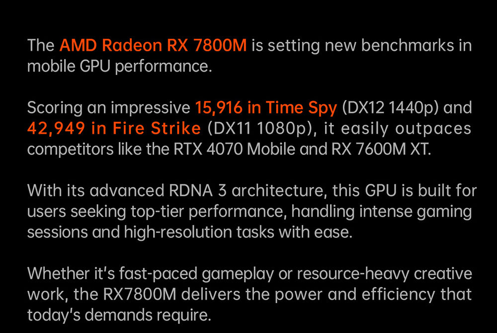 Dokovací stanice ONEXGPU 2 eGPU pro jeden netbook s grafickou kartou AMD Radeon RX 7800M, 12 GB GDDR6 RAM, 192bitová procesorová jednotka, 1 port Oculink, 1 port USB-C 4.0, 2 porty USB 3.2, 1 port PCIe 3.0 SSD, 1 port RJ45, 1 port HDMI 2.1, 2 porty DP 2.0, 65W zpětné nabíjení, RGB světelné efekty