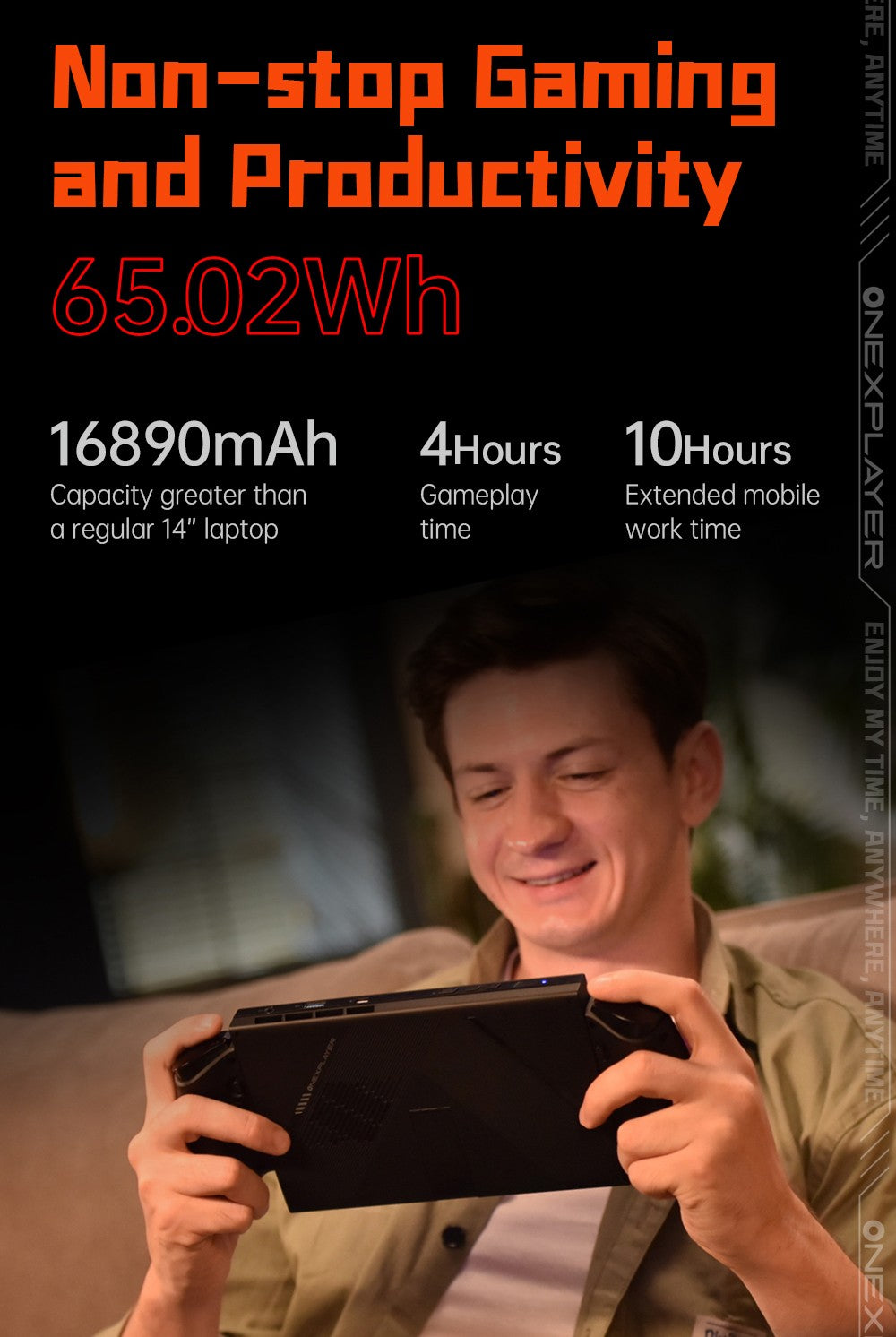 Herní mini PC OneXPlayer X1, AMD Ryzen 7 8840U, 8 jader, max. 5,1 GHz, 8,8" 2560*1600, 144Hz LTPS displej, 32GB LPDDR5x 7500MHz RAM, 1TB SSD, 2x USB4, 1x USB3.2, 1x slot pro TF kartu, 1x Oculink, 1x audio, Harman Sound System, baterie 65,02 Wh