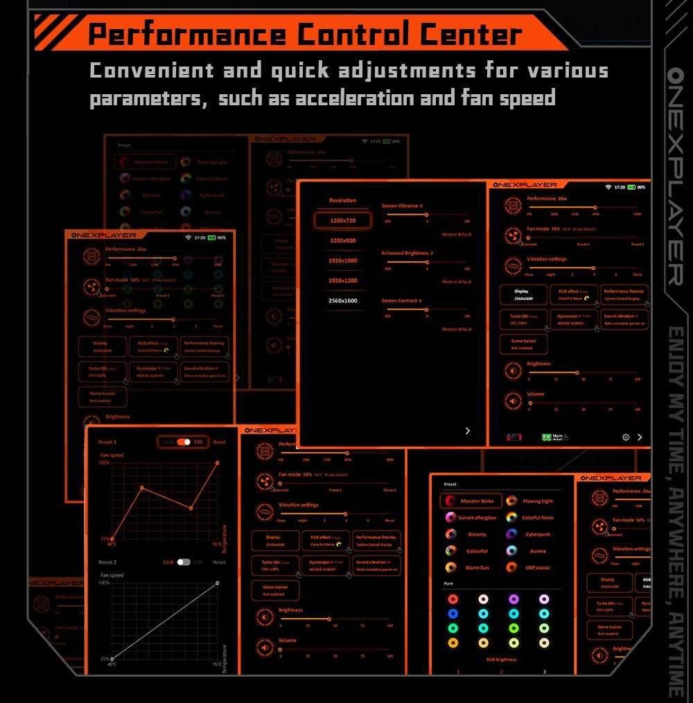 Herní mini PC OneXPlayer X1, AMD Ryzen 7 8840U, 8 jader, max. 5,1 GHz, 8,8" 2560*1600, 144Hz LTPS displej, 32GB LPDDR5x 7500MHz RAM, 1TB SSD, 2x USB4, 1x USB3.2, 1x slot pro TF kartu, 1x Oculink, 1x audio, Harman Sound System, baterie 65,02 Wh