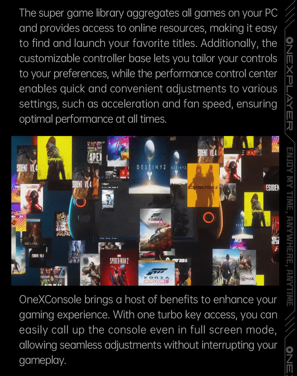 Herní mini PC OneXPlayer X1, AMD Ryzen 7 8840U, 8 jader, max. 5,1 GHz, 8,8" 2560*1600, 144Hz LTPS displej, 32GB LPDDR5x 7500MHz RAM, 1TB SSD, 2x USB4, 1x USB3.2, 1x slot pro TF kartu, 1x Oculink, 1x audio, Harman Sound System, baterie 65,02 Wh