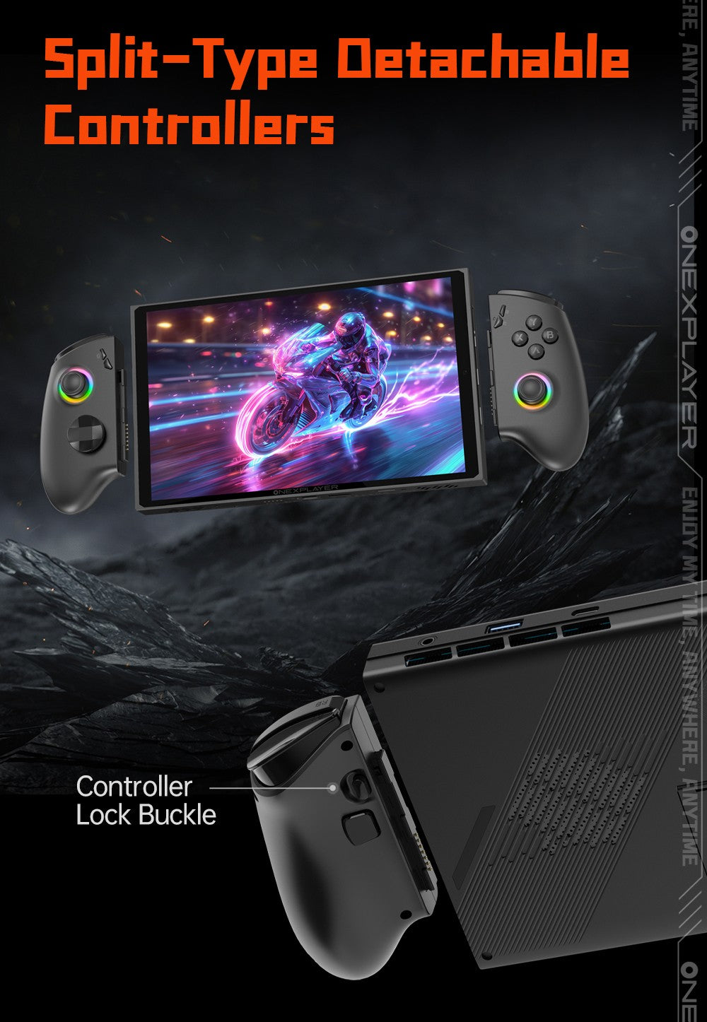 Herní mini PC OneXPlayer X1, AMD Ryzen 7 8840U, 8 jader, max. 5,1 GHz, 8,8" 2560*1600, 144Hz LTPS displej, 32GB LPDDR5x 7500MHz RAM, 1TB SSD, 2x USB4, 1x USB3.2, 1x slot pro TF kartu, 1x Oculink, 1x audio, Harman Sound System, baterie 65,02 Wh