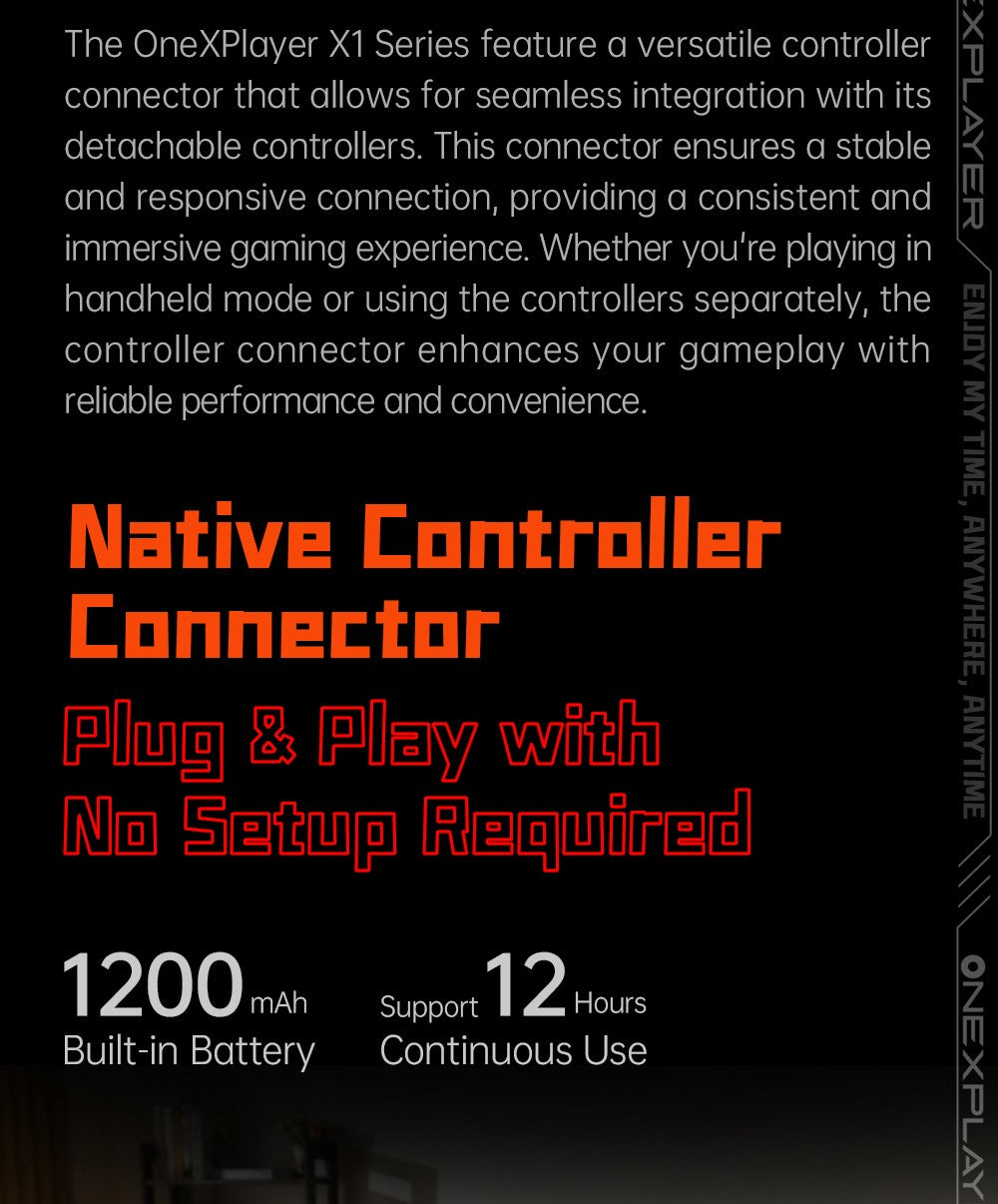Herní mini PC OneXPlayer X1, AMD Ryzen 7 8840U, 8 jader, max. 5,1 GHz, 8,8" 2560*1600, 144Hz LTPS displej, 32GB LPDDR5x 7500MHz RAM, 1TB SSD, 2x USB4, 1x USB3.2, 1x slot pro TF kartu, 1x Oculink, 1x audio, Harman Sound System, baterie 65,02 Wh