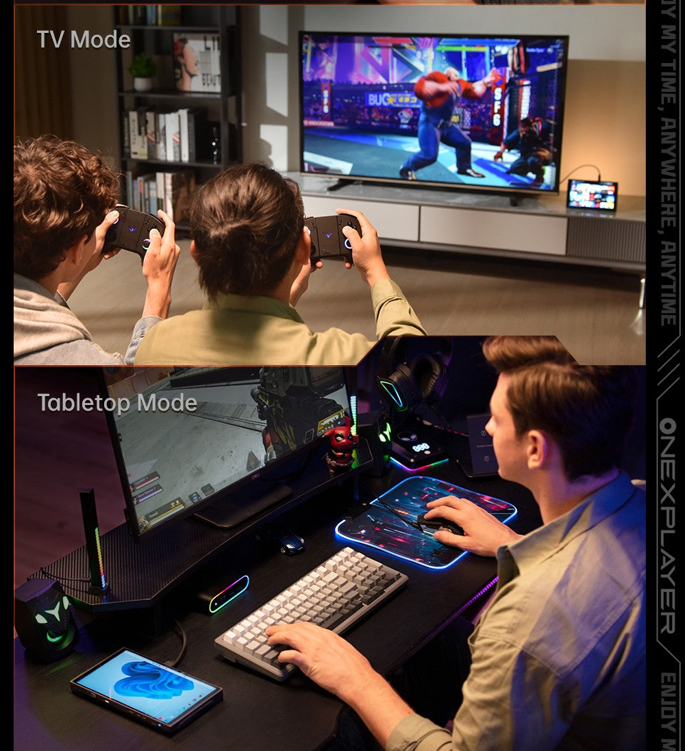 Herní mini PC OneXPlayer X1, AMD Ryzen 7 8840U, 8 jader, max. 5,1 GHz, 8,8" 2560*1600, 144Hz LTPS displej, 32GB LPDDR5x 7500MHz RAM, 1TB SSD, 2x USB4, 1x USB3.2, 1x slot pro TF kartu, 1x Oculink, 1x audio, Harman Sound System, baterie 65,02 Wh