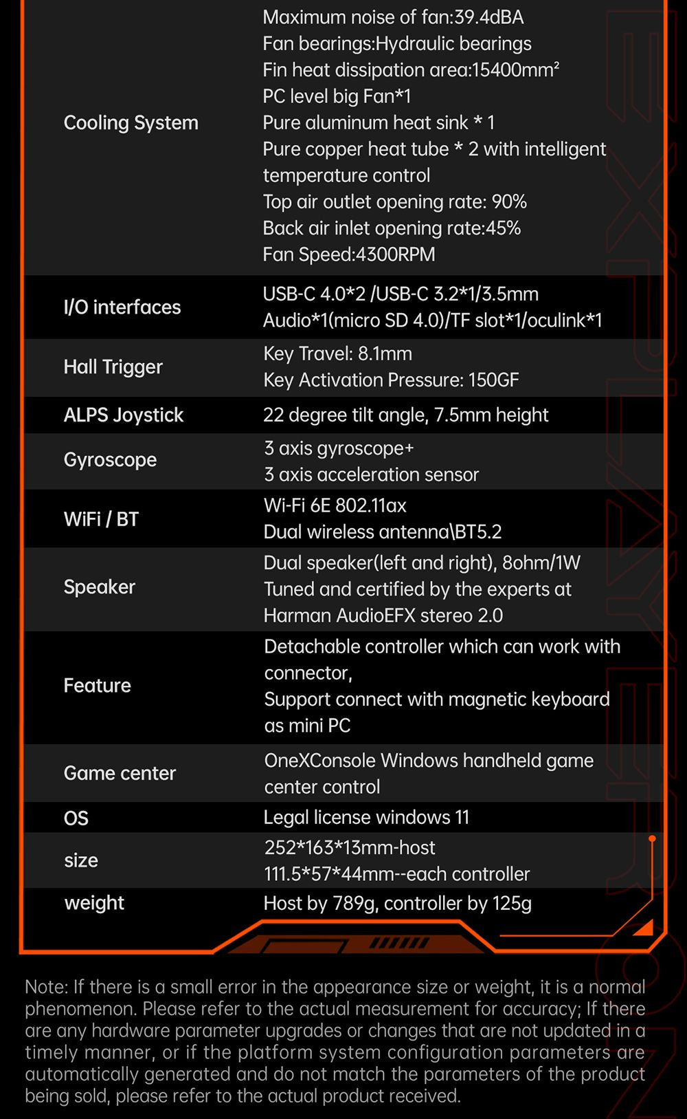 Herní kapesní počítač One Netbook OneXPlayer X1 Pro, AMD Ryzen AI 9 HX 370 12 jader max. 5,1 GHz, 10,95" obrazovka 2560*1600 120 Hz LTPS, 64 GB RAM LPDDR5x 7500 MHz, 2 TB SSD, 2*USB-C, 1*USB 3.2, 1*TF karta, 1* Oculink, 1*3,5mm audio, zvukový systém Harman - americká zástrčka