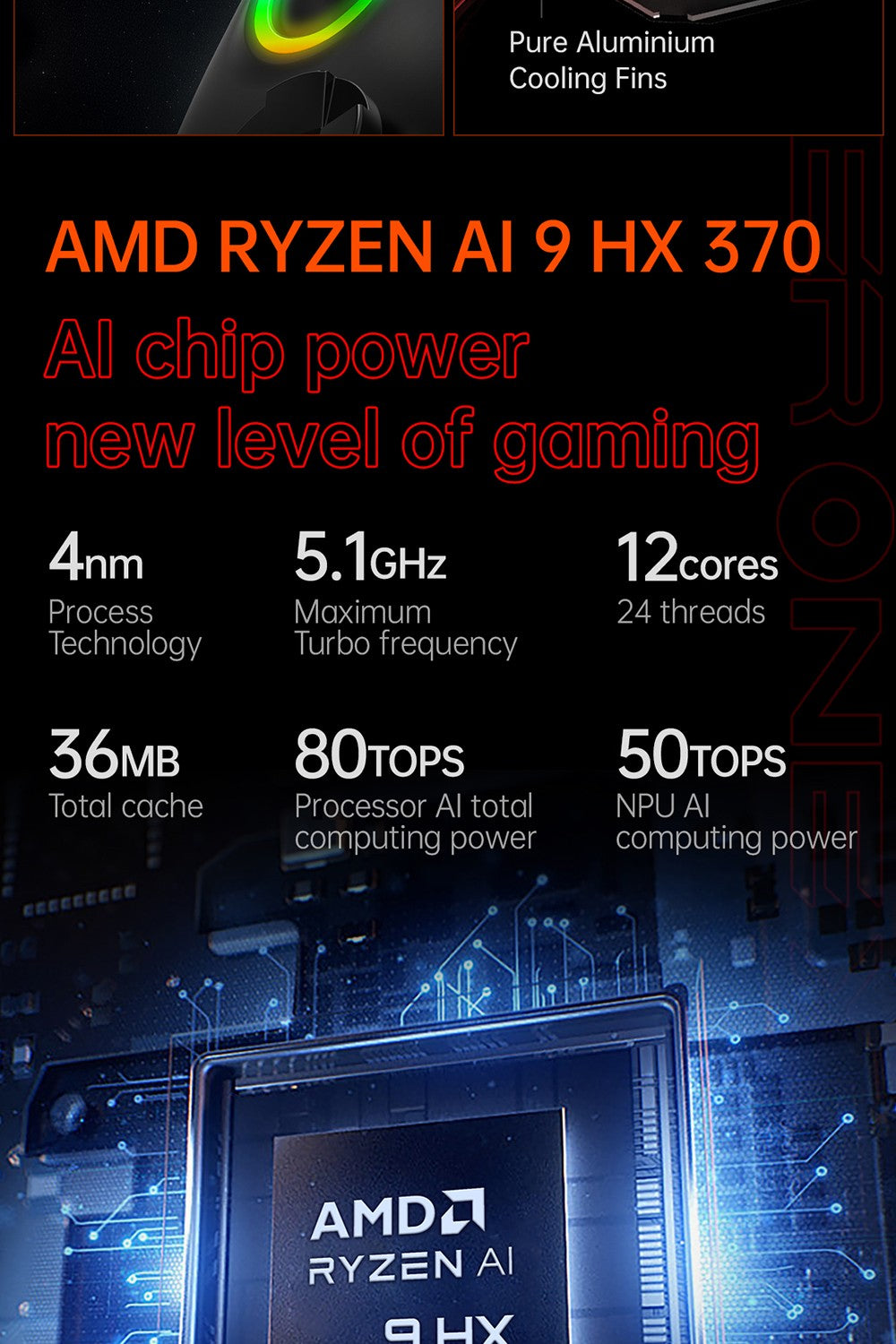 Herní kapesní počítač One Netbook OneXPlayer X1 Pro, AMD Ryzen AI 9 HX 370 12 jader max. 5,1 GHz, 10,95" obrazovka 2560*1600 120 Hz LTPS, 64 GB RAM LPDDR5x 7500 MHz, 2 TB SSD, 2*USB-C, 1*USB 3.2, 1*TF karta, 1* Oculink, 1*3,5mm audio, zvukový systém Harman - americká zástrčka