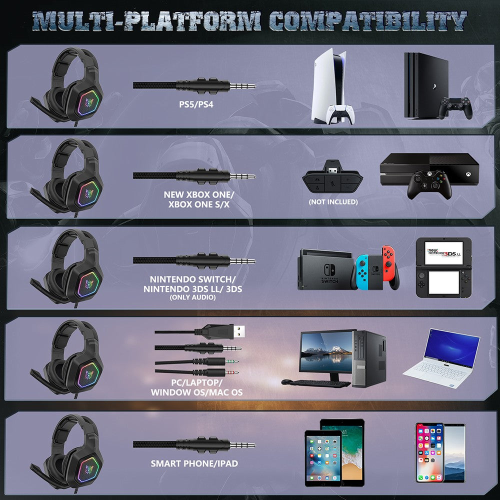 Herní sluchátka ONIKUMA K10 s kabelem