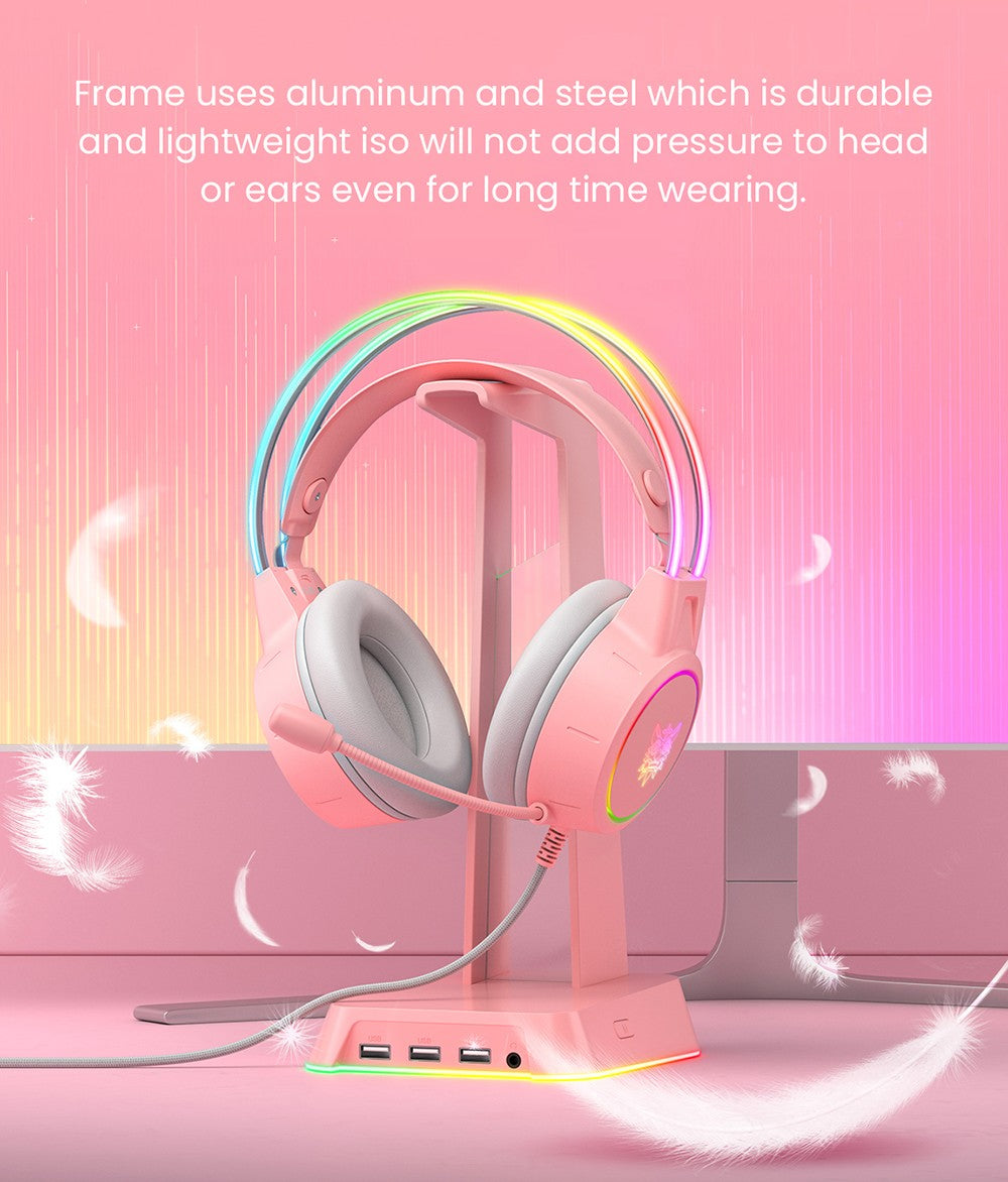 Herní sluchátka ONIKUMA X15 Pro s kabelem - růžová