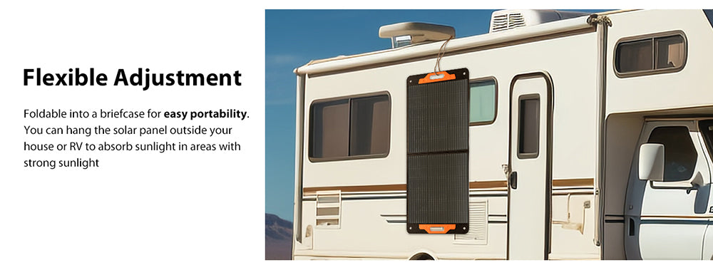 Skládací solární panel Blackview Oscal PM100, vodotěsný s krytím IP65, s konektorem Type-C QC3.0, USB výstupem a kabelem 5 v 1