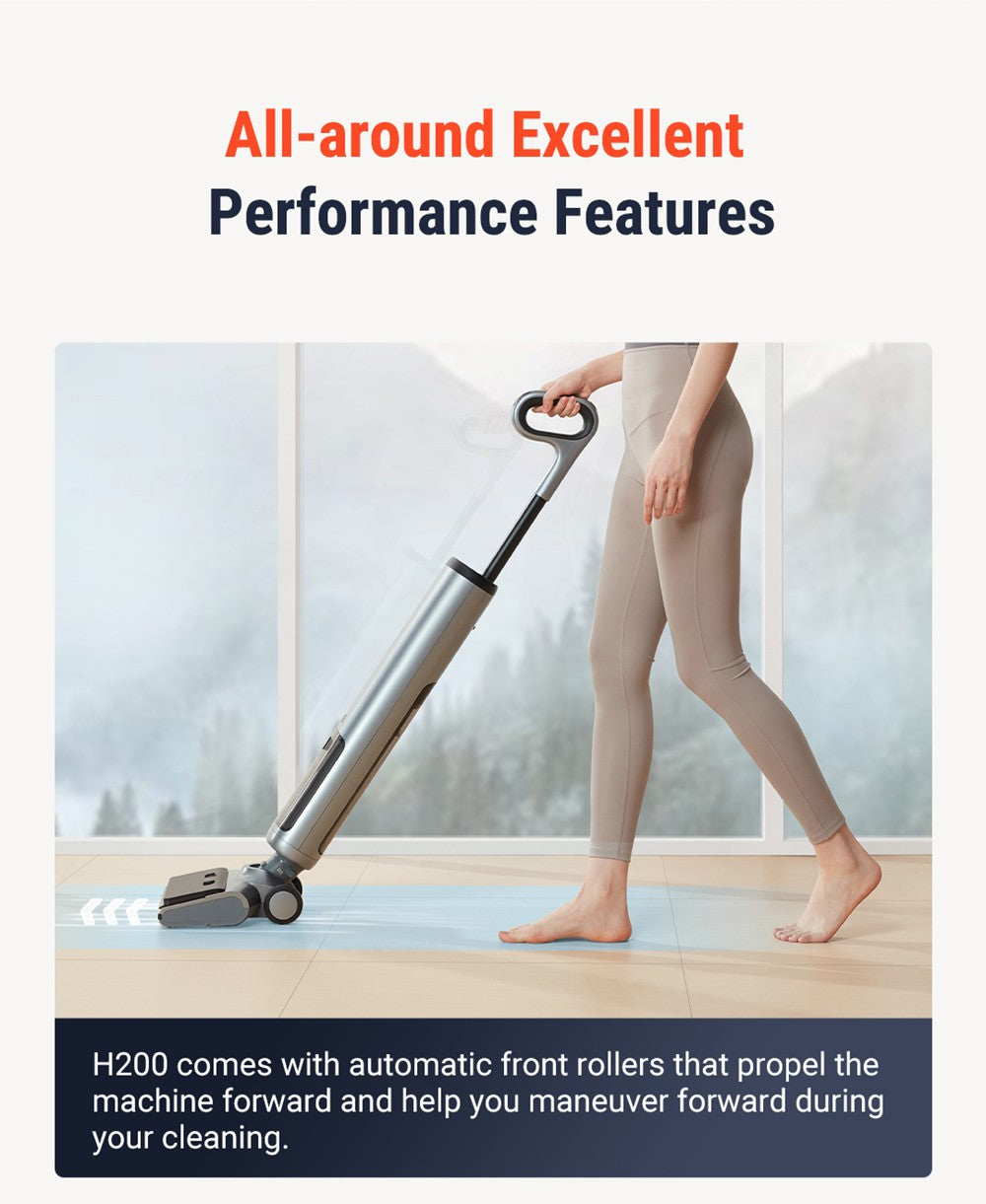 Mokro-suchý vysavač OSOTEK H200 Horizon, automatické samočištění, kapacita 4000 mAh, nádržka na čistou vodu 750 ml, inteligentní nastavení výkonu, doba provozu 35 minut, širší kartáčový válec