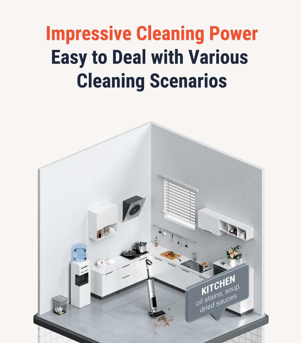 Mokro-suchý vysavač OSOTEK H200 Horizon, automatické samočištění, kapacita 4000 mAh, nádržka na čistou vodu 750 ml, inteligentní nastavení výkonu, doba provozu 35 minut, širší kartáčový válec