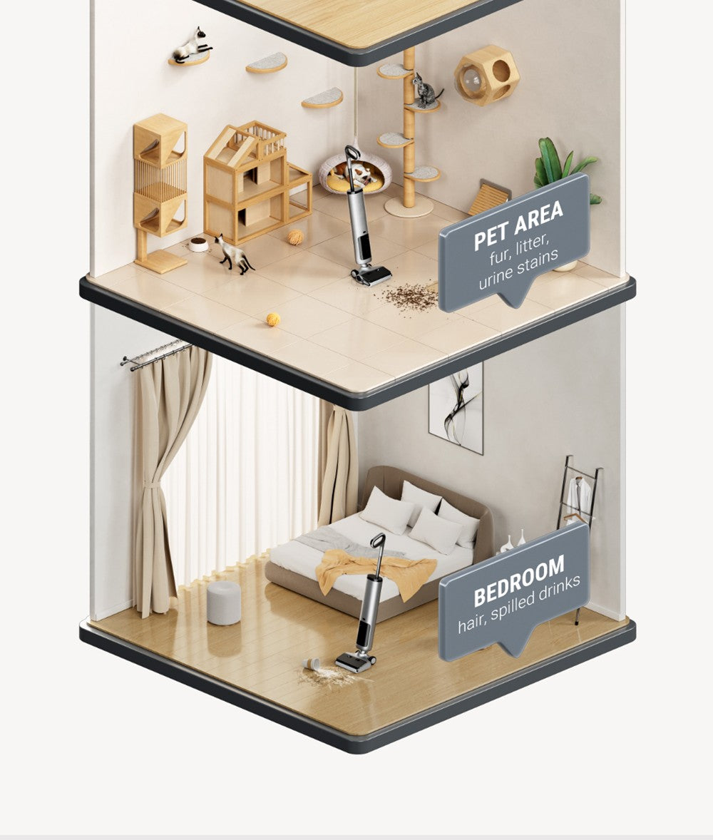 Mokro-suchý vysavač OSOTEK H200 Horizon, automatické samočištění, kapacita 4000 mAh, nádržka na čistou vodu 750 ml, inteligentní nastavení výkonu, doba provozu 35 minut, širší kartáčový válec