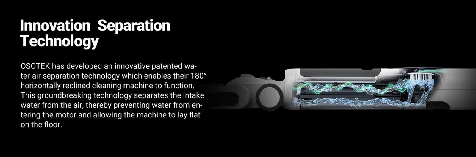 Bezdrátový mokro-suchý vysavač OSOTEK H200 Lite, sací výkon 12500 Pa, horizontální sklopení 180 stupňů, čištění okrajů z obou stran, nádrž na čistou vodu o objemu 750 ml, LED displej, doba provozu 30 minut