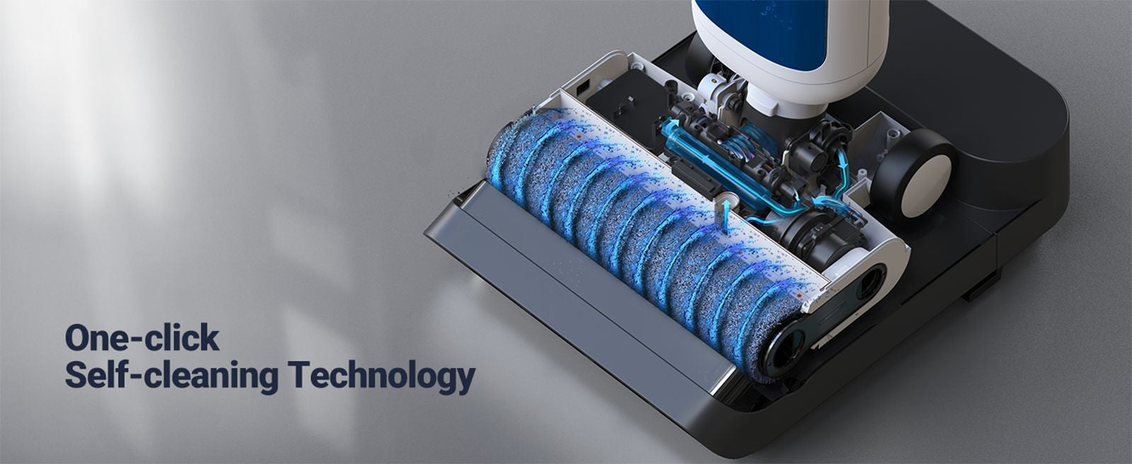 Bezdrátový mokro-suchý vysavač OSOTEK H200 Lite, sací výkon 12500 Pa, horizontální sklopení 180 stupňů, čištění okrajů z obou stran, nádrž na čistou vodu o objemu 750 ml, LED displej, doba provozu 30 minut