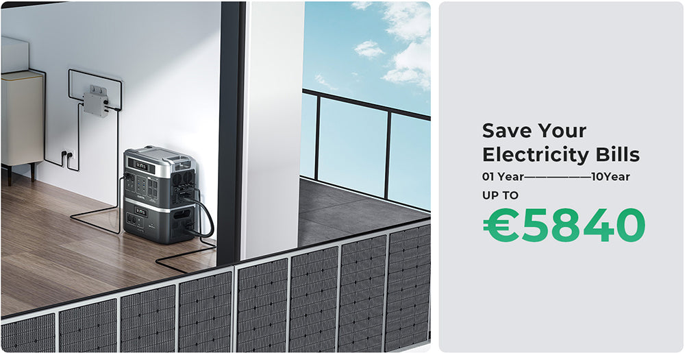 Balkonová elektrárna OUKITEL BP2000, solární generátor s LiFePO4 bateriemi 2048 Wh/640 000 mAh, výstupní výkon 2200 W AC, UPS 2000 W, nabíjení 1800 W AC, možnost rozšíření až na 7 baterií, 15 výstupů, kompatibilní s 99 % balkonových elektráren.