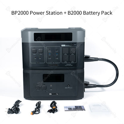 (Free Gift MC4 Cable) OUKITEL BP2000 Balcony Power Station, 2048Wh/640000mAh LiFePO4 Battery Solar Generator, 2200W AC Output, 2000W UPS, 1800W AC Charging, Expand Up to 7 Battery Packs, 15 Outputs, Compatible with 99% of Balcony Power Plants