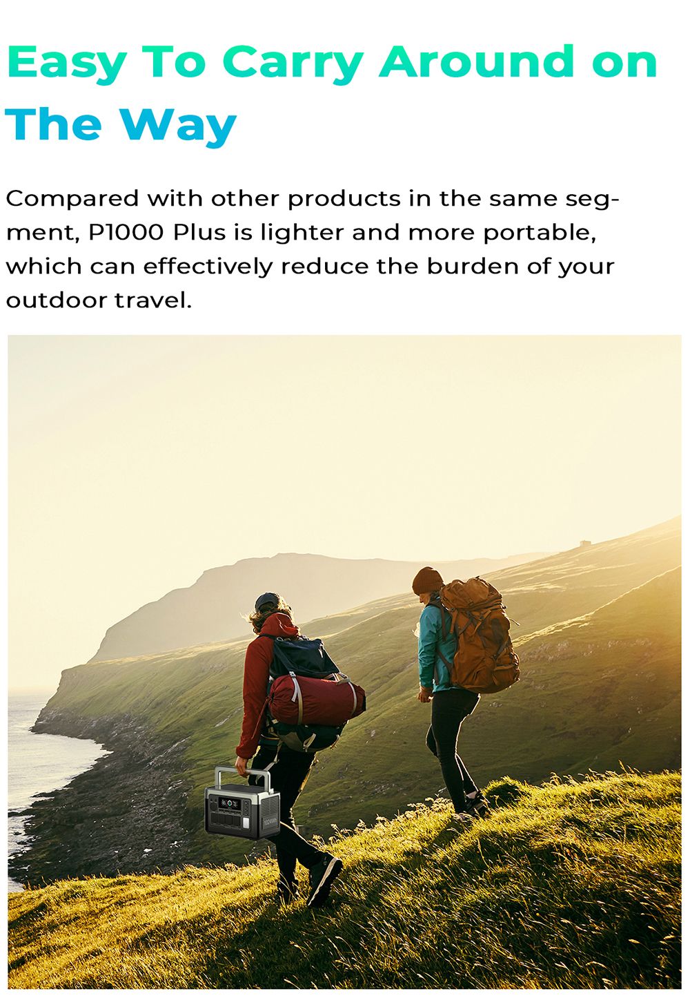 Přenosná elektrárna OUKITEL P1000 PLUS, solární generátor 1800 W 1024 Wh s LiFePO4 baterií, rychlé nabíjení, chytré ovládání aplikací pro venkovní použití, obytné vozy, domácí zálohování a nouzové napájení