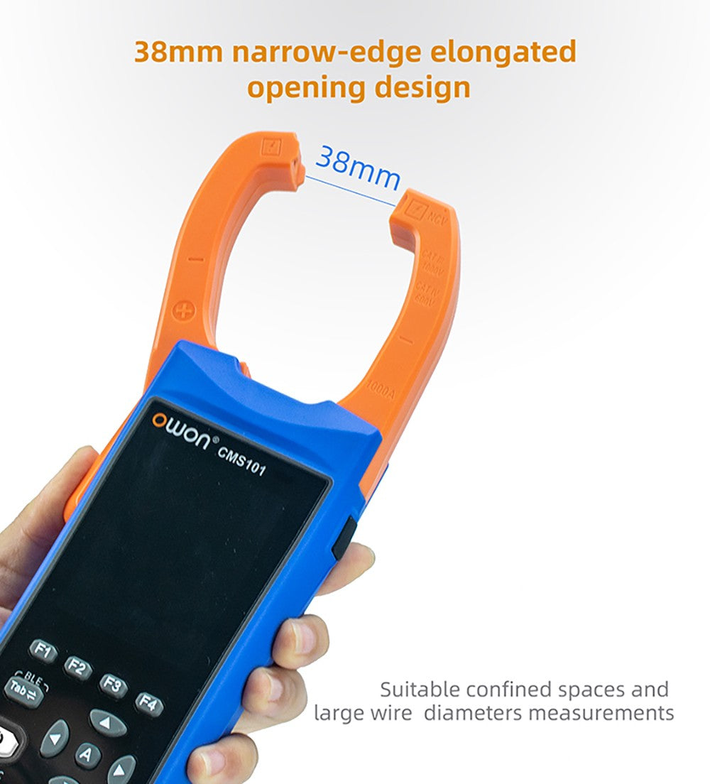 OWON CMS101 3v1 digitální klešťový měřič, 1000A AC/DC, funkce záznamníku a osciloskopu, 20000 číslic