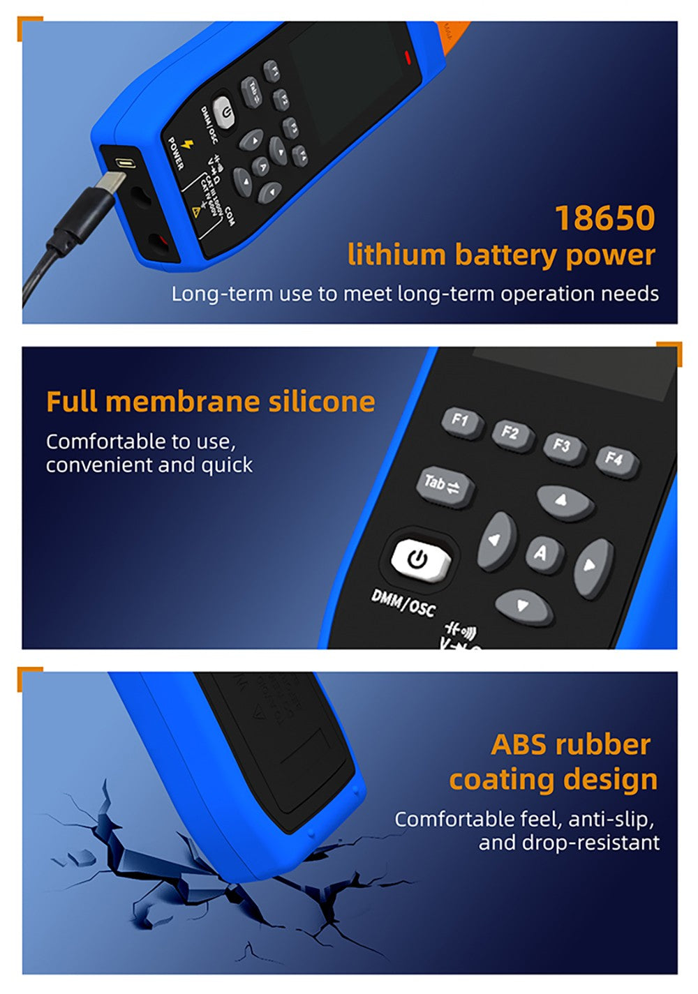 OWON CMS101 3v1 digitální klešťový měřič, 1000A AC/DC, funkce záznamníku a osciloskopu, 20000 číslic