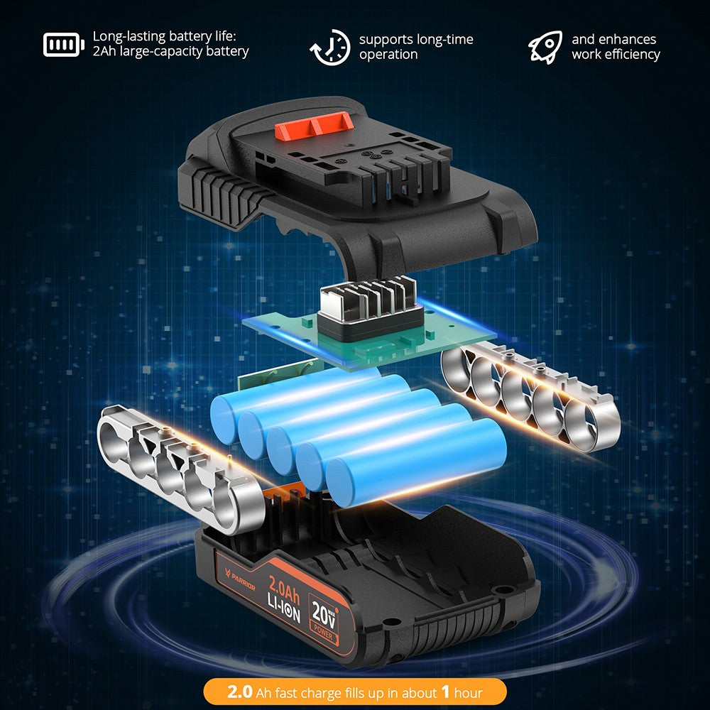 Akumulátorový elektrický ráčnový klíč Parrior IW44 20V, max. krouticí moment 60Nm, otáčky 260 ot./min, vstupní napětí 20V, s lithiovou baterií 2000mAh