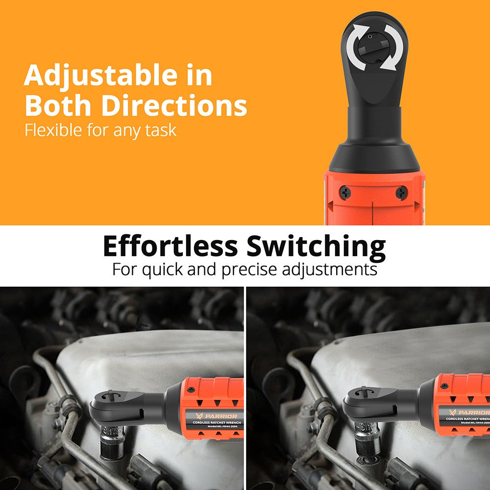 Akumulátorový elektrický ráčnový klíč Parrior IW44 20V, max. krouticí moment 60Nm, otáčky 260 ot./min, vstupní napětí 20V, s lithiovou baterií 2000mAh