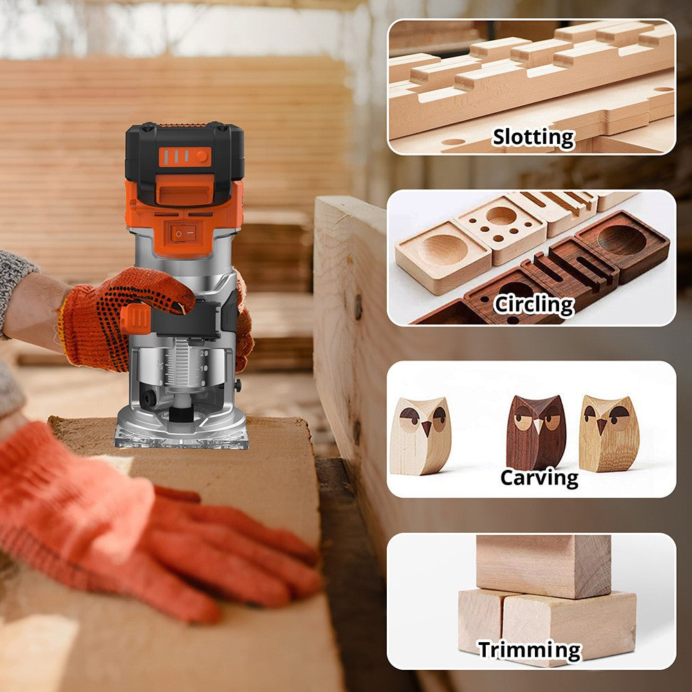 Akumulátorová vyžínací frézka Parrior PR01 20V, s baterií 2,5 Ah, 6 digitálních rychlostí od 10 000 do 30 000 ot./min, LED světlo