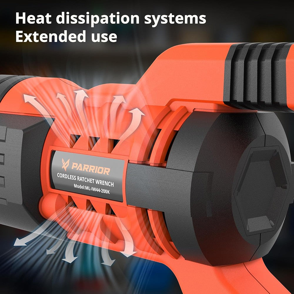 Akumulátorová ocasní pila Parrior RS18 20V, variabilní rychlost 0–2800 ot./min, LED světlo, nízká hlučnost, plynulý chod, výměna pilového pásu bez nářadí