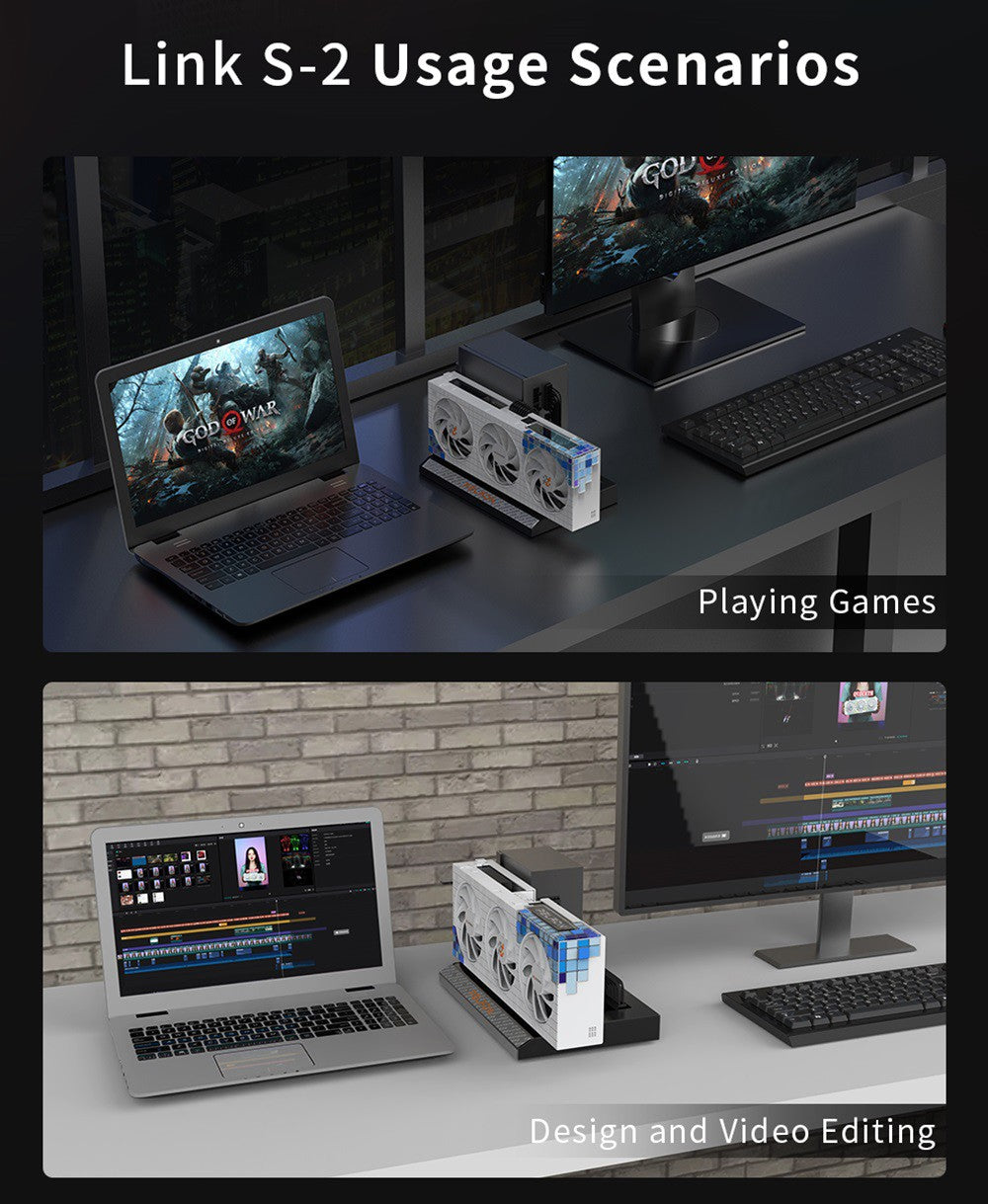 Dokovací stanice PELADN Link S-2 eGPU, 1 port OCulink, kompatibilní s napájecími zdroji ATX/SFX