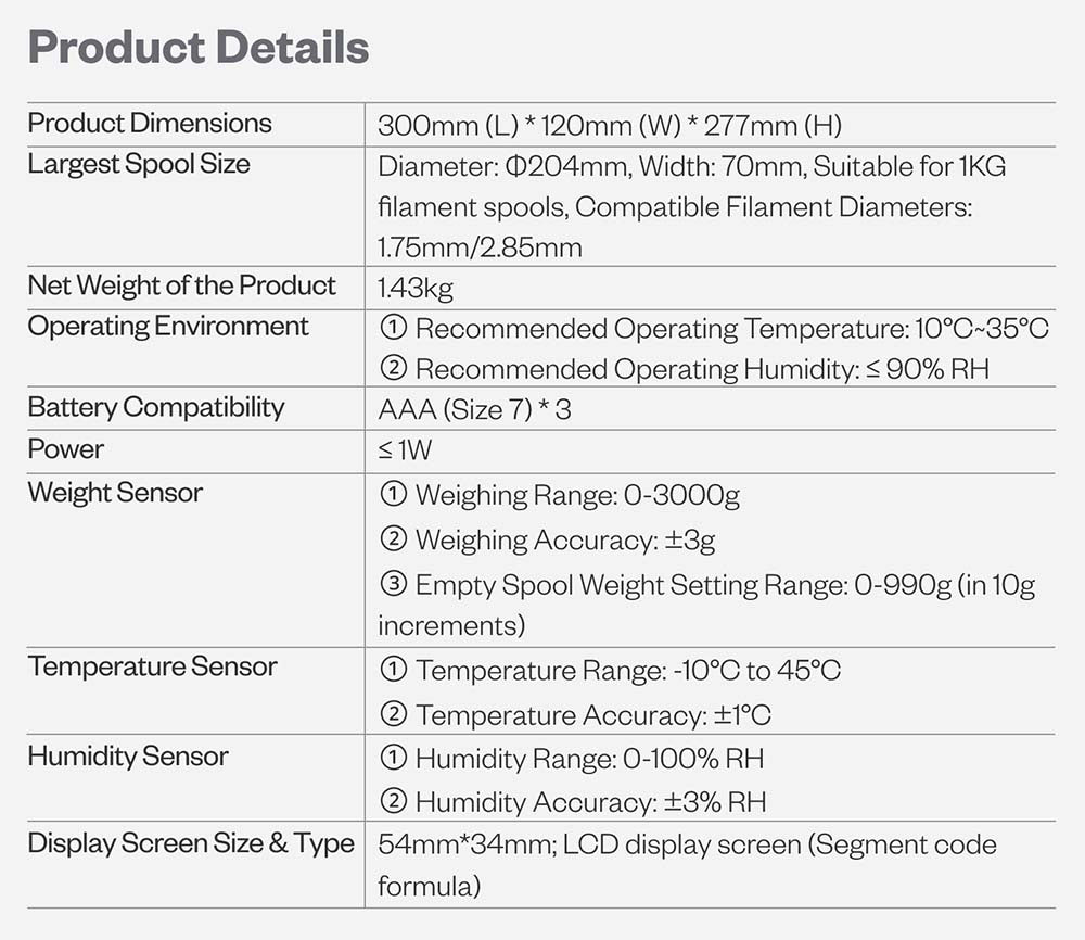 Sušička filamentu Phaetus aeBox CoCoon, monitorování v reálném čase, kapacita vysoušedla 400 g, vhodné pro standardní cívky o hmotnosti 1 kg (Φ204*70 mm), nízká spotřeba energie