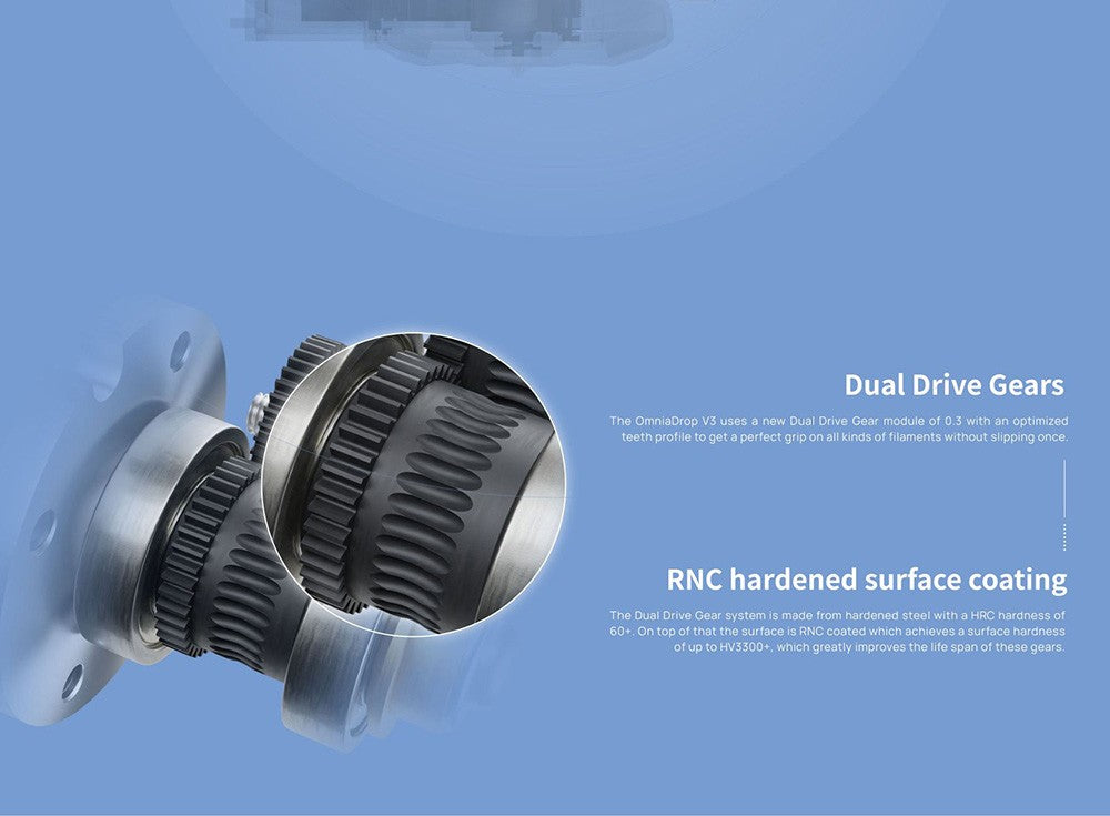 Extruder Phaetus OmniaDrop V3, dvojitý pohon, tisk flexibilním filamentem, chladicí systém hotendu