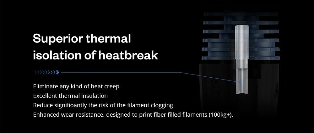 Phaetus Rapido 2.0 HF Hotend, maximální teplota tisku 350 stupňů Celsia, kompatibilní s termoplastickými filamenty a kompozitními materiály - modrý