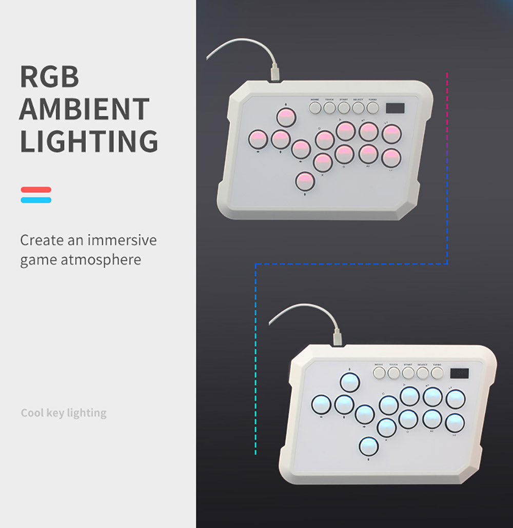 Powkiddy A50 Hitbox Controller bezpákový joystick arkádový ovladač, herní klávesnice kompatibilní s PC, Android, Switch, PS4, PS5, Steam, arkádami