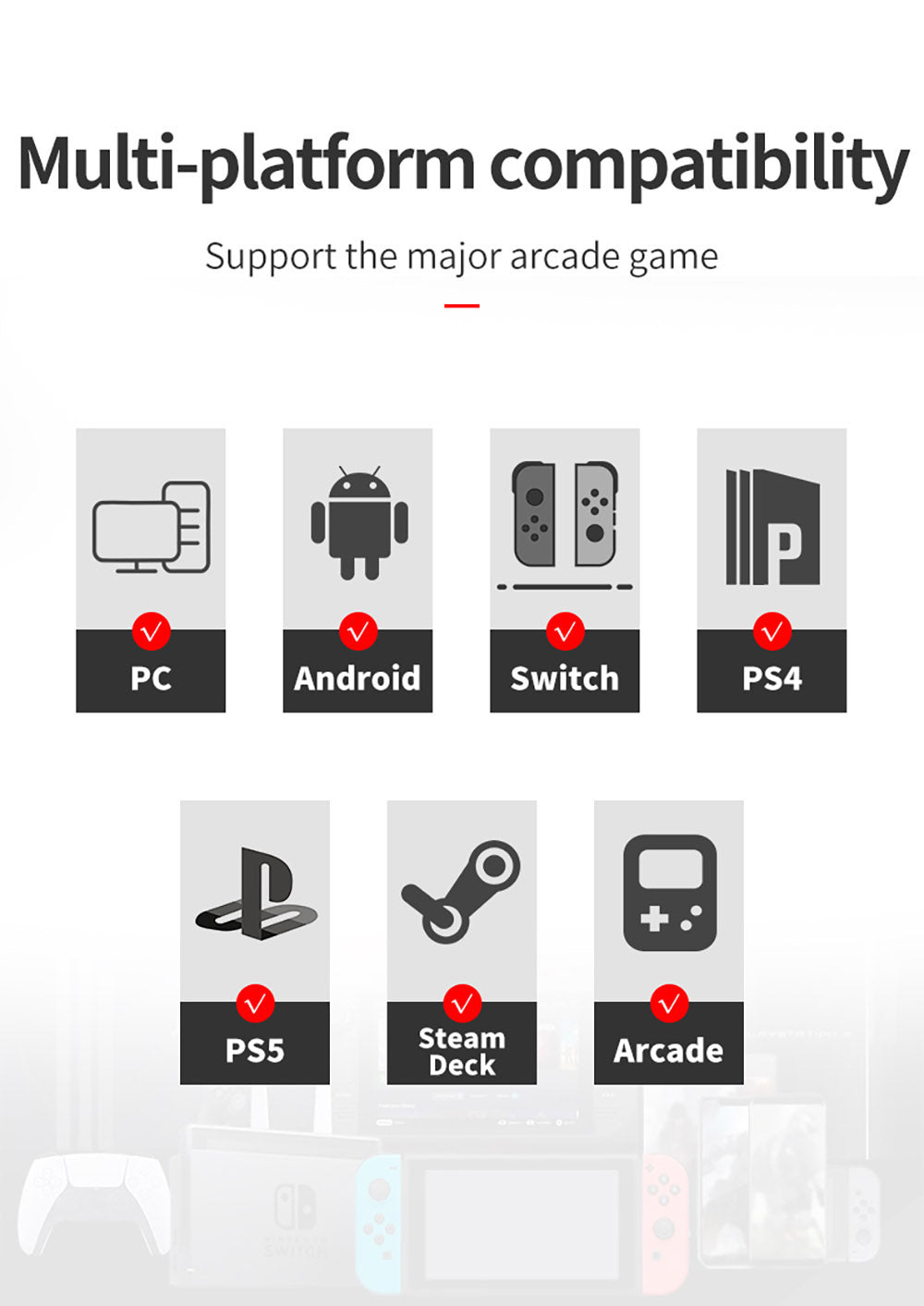 Powkiddy A50 Hitbox Controller bezpákový joystick arkádový ovladač, herní klávesnice kompatibilní s PC, Android, Switch, PS4, PS5, Steam, arkádami